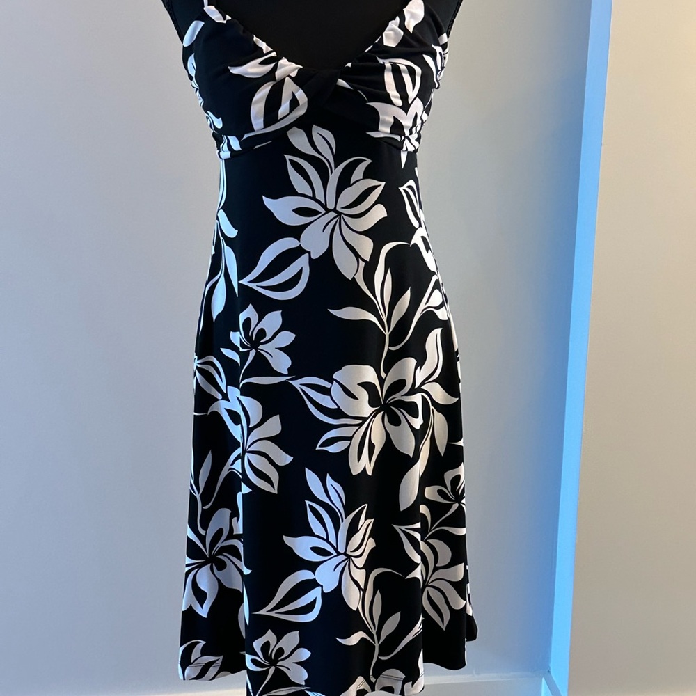 Tommy Bahama Black & White Floral Dress – Size S